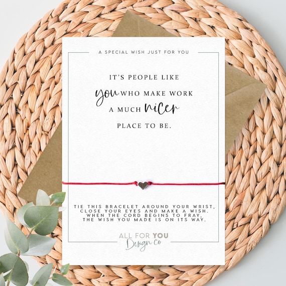 Colleague Gift Wish Bracelet, Work Colleague Thank You Gift, Coworker Friend Gift, Team Member Friend, Best Work Friend, Co worker, goodbye