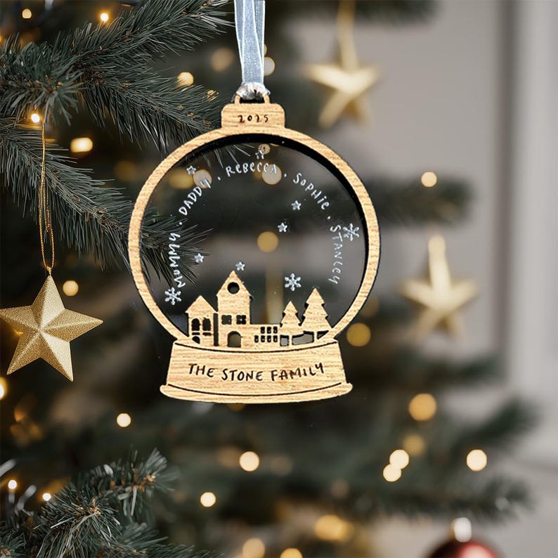 Personalised Family Christmas Ornament 2025 Bauble Family gift decor, Custom bauble, Christmas Bauble. First Family Christmas Decoration, image 1