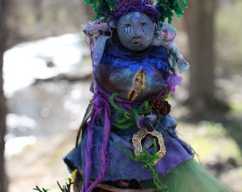 Spirit Doll, Earth Shaman, Elemental Art Sculpture