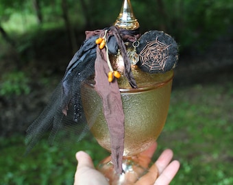 Apothecary Jar, Candy Carnival Glass Jar, Altar Herb Storage