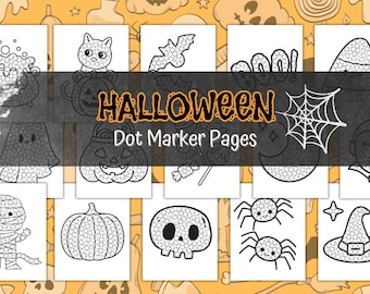Halloween Dot Marker Printable Pack | Toddler Dot Coloring Fine Motor Activity | Preschool Fall Printable | Kindergarten Halloween Party