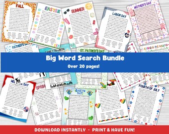 Ensemble de mots cachés, Mots croisés saisonniers, Mots croisés pour personnes âgées, Activités familiales amusantes, Jeux de mots croisés pour enfants, Mots croisés pour la classe