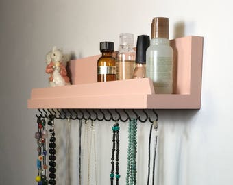 Jewelry Rack with narrow ledge self for lotion and essential oils