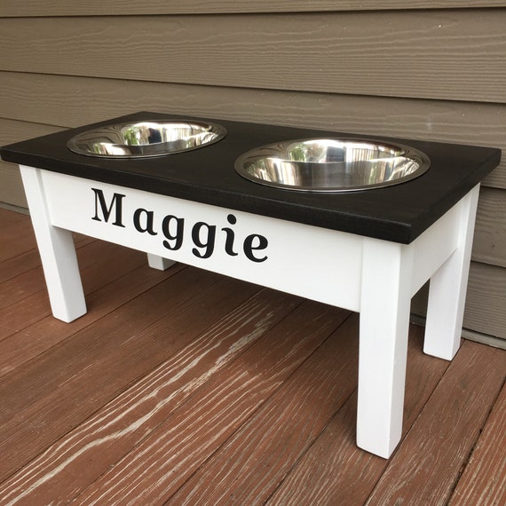 Handmade Metal dog bowl feeder rustic and functional-Raised dog