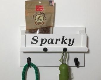 Personalized Pet Leash Holder: Dog Treat Organizer & Coat Hooks