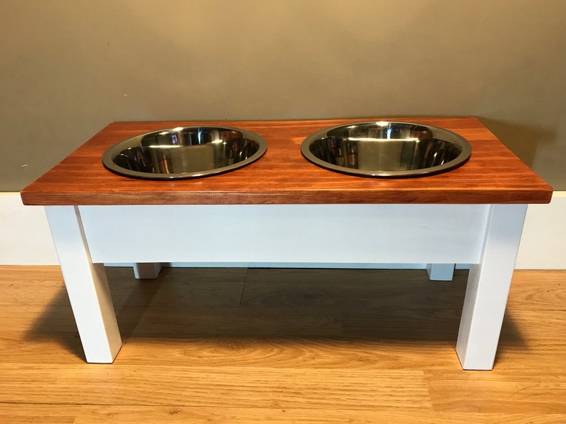 Elevated Dog Feeder Raised Dog feeder for small pet Farmhouse style Elevated Dog Bowl Raised Dog Bowl Rustic Bowl Stand
