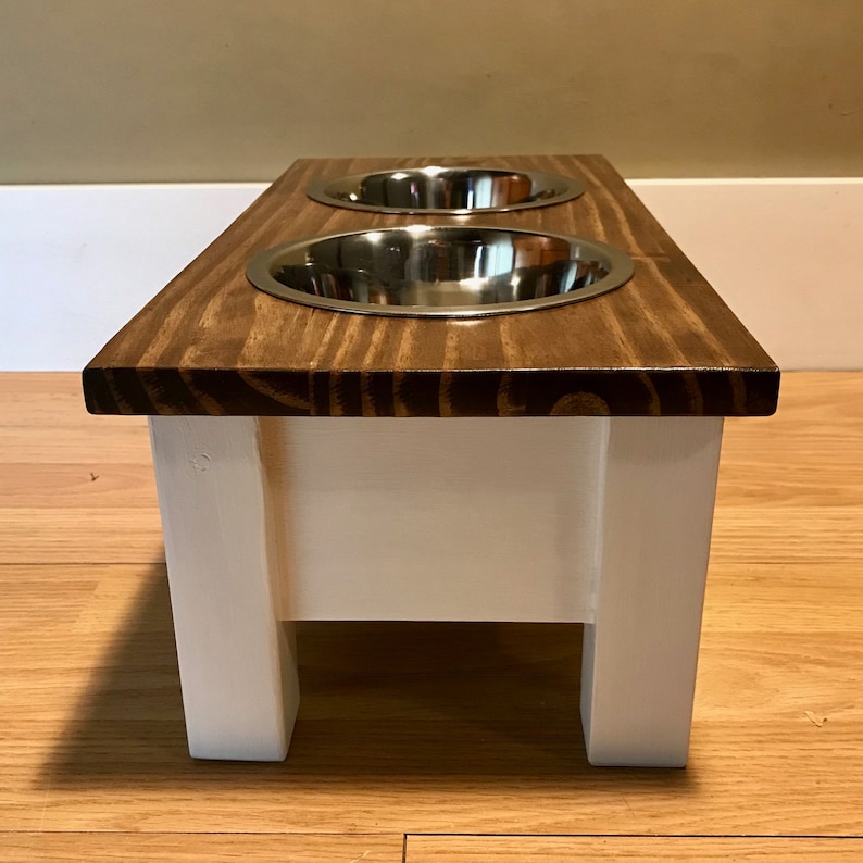 Elevated Dog Feeder Raised Dog feeder for small pet Farmhouse style Elevated Dog Bowl Raised Dog Bowl Rustic Bowl Stand