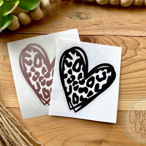 Cheetah Decal | Leopard Decal | Heart Decal | Cheetah Heart | Leopard Heart