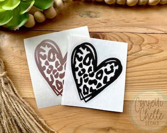 Cheetah Decal | Leopard Decal | Heart Decal | Cheetah Heart | Leopard Heart
