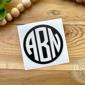 Monogram Decal | Car Decal, Vinyl Monogram Decal for Cup, Tumbler, Laptop, Monogram Stickers