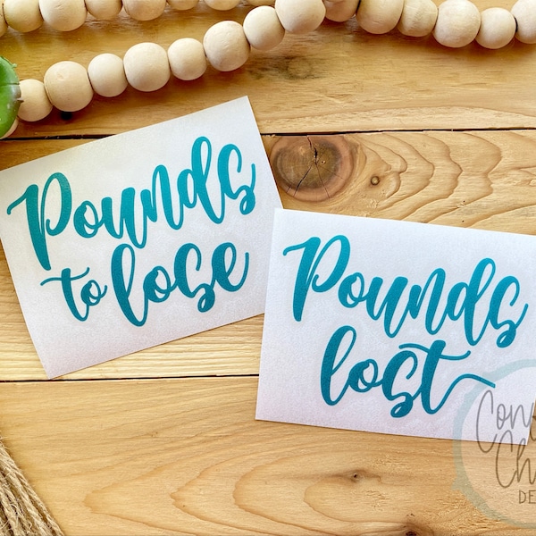 Pounds to Lose and Pounds Lost Decal Stickers | Diet Decals | Weight Loss Decals