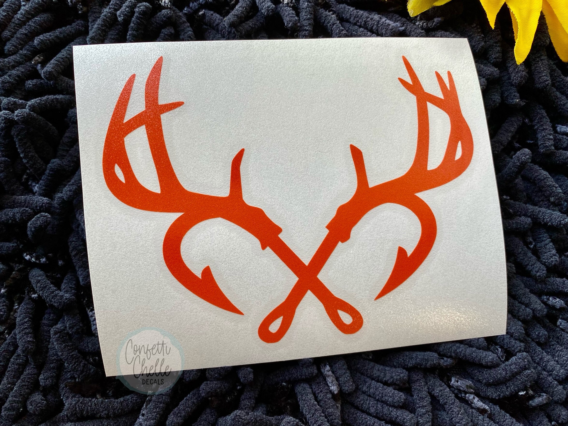 Deer Decal | Deer Horns Decal | Fish Hook Decal | Deer Antlers Decal …