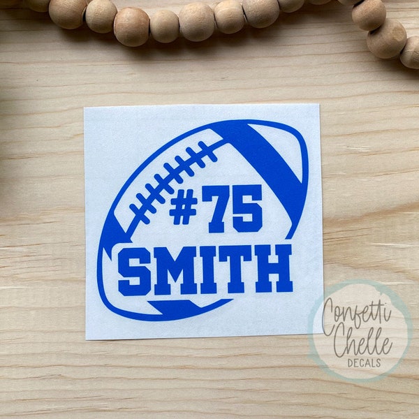 Football Decal Sticker with Name and Number | Football Name Decal | Football Sticker | Football Team Player | Personalized Decal