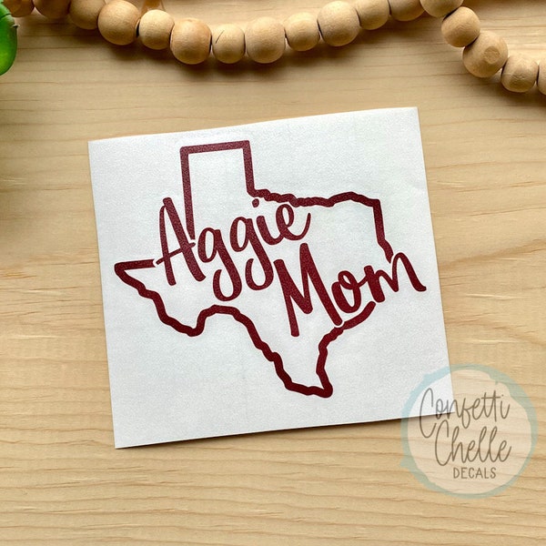 Aggie Mom Decal Sticker |  Car Decal | Laptop Decal