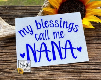 Nana Decal Sticker, Mimi Decal Sticker, Granny Decal Sticker, Custom Name Option Available, Cup Decal, Car Decal, Laptop Decal and more