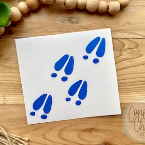 Deer Tracks Decal Sticker | Buck Decal Sticker | Cooler Decal |  Car Truck Jeep Decal | Group of Four Tracks
