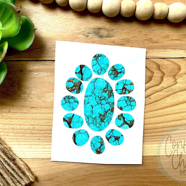 Western Decal, Squash Blossom Decal, Western Style Vinyl Decal, Many Pattern Options