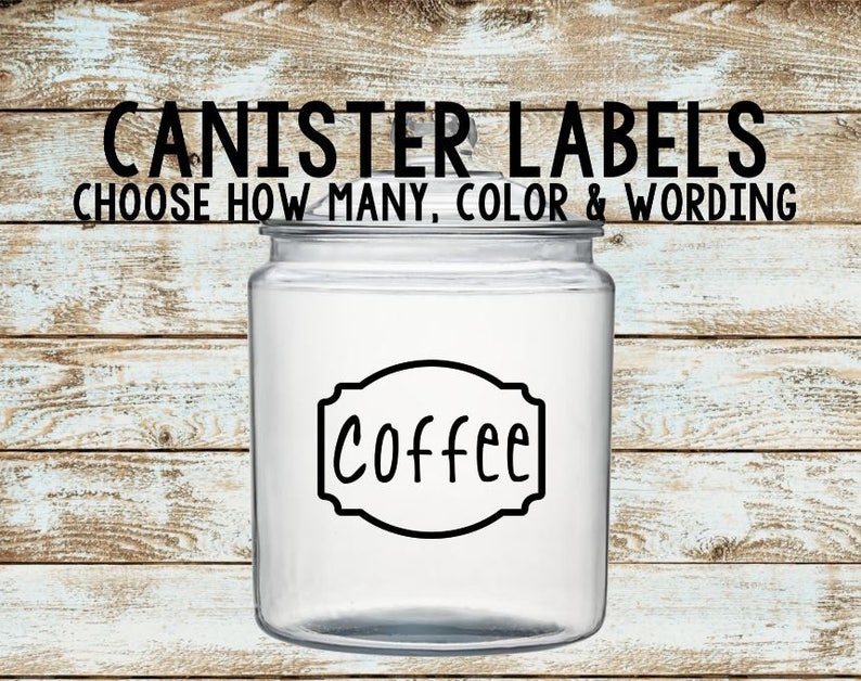 canister labels canister decals kitchen canister labels etsy