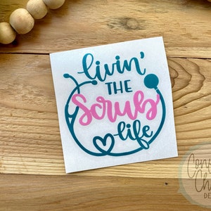 Scrub Life Decal, Stethoscope Vinyl Decal, Nurse Decal, Car Decal, iPhone Decal,  Decal, Laptop Decal, TWO COLOR OPTION