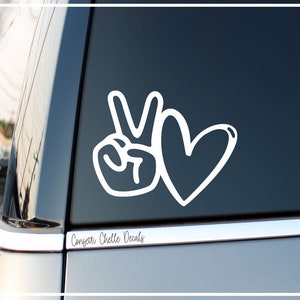 Peace and Love Decal | Peace and Love Car Decal Sticker | Laptop Decal Sticker | Tumbler Cup Decal | Vinyl Decal | Vinyl Sticker