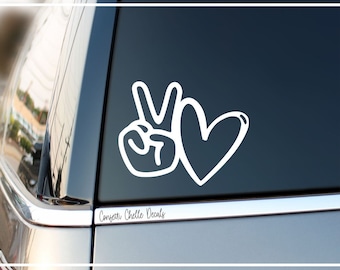 Peace and Love Decal | Peace and Love Car Decal Sticker | Laptop Decal Sticker | Tumbler Cup Decal | Vinyl Decal | Vinyl Sticker