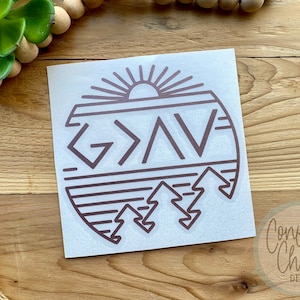 God is Greater Than the Highs and Lows Decal Sticker | Cup Decal | Car Decal | Laptop Decal