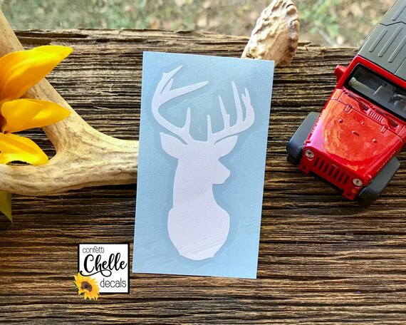 Deer Head Silhouette Animal for Macbook Laptop Car Window SUV Wall Decal Sticker