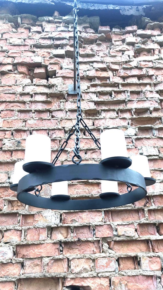 Vintage handgeschmiedeter Kerzenleuchter aus Eisen | 50 cm (19,7