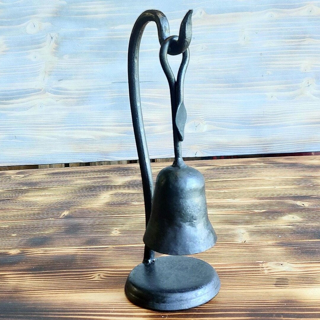 Hand-forged Metal Bell With Stand | Rustic Artisan Bell | Home Decor or ...