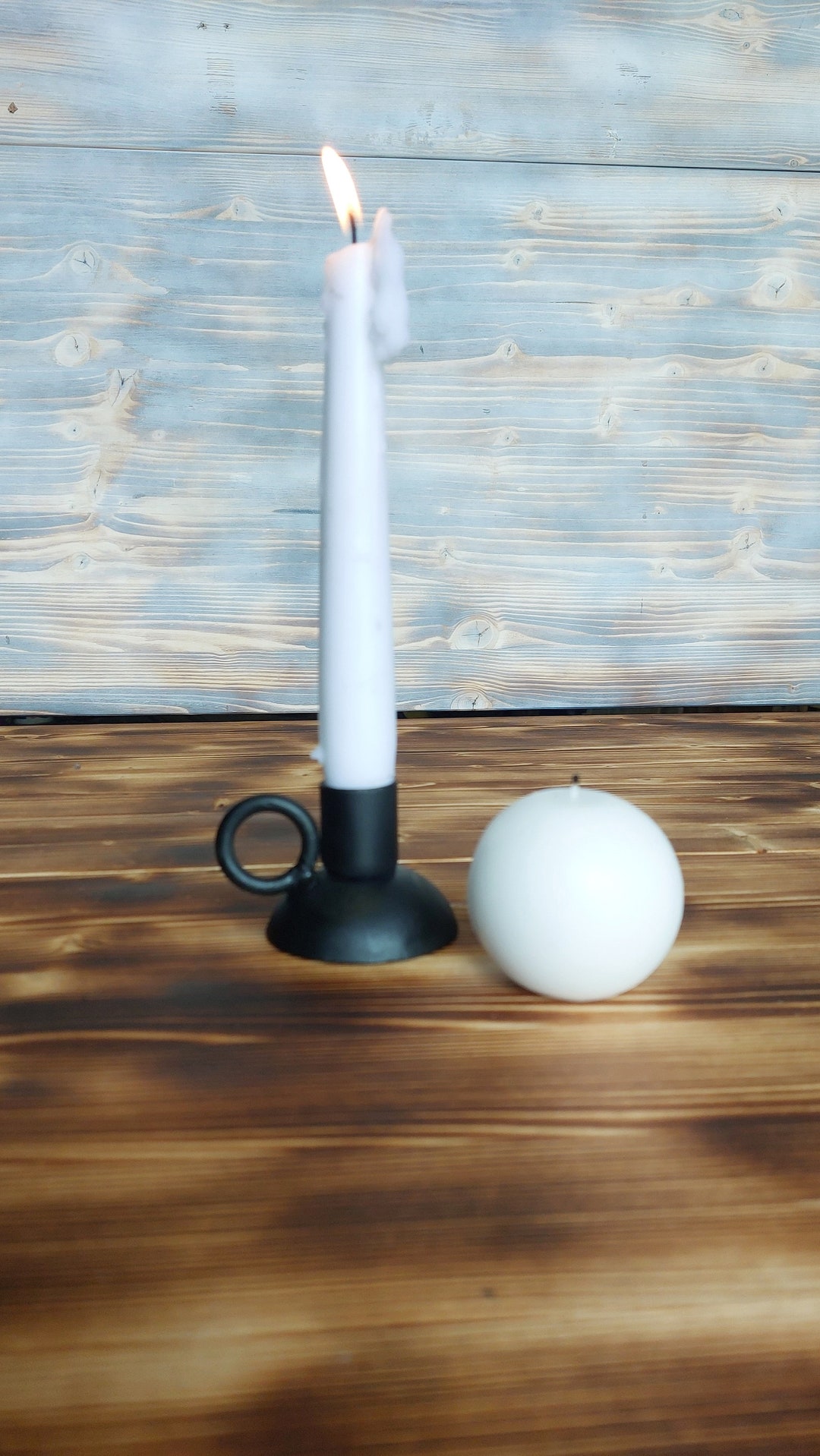 Hand-forged Minimalist Candle Holder - Versatile Iron Holder for Taper ...