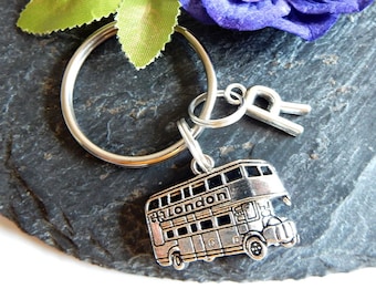 London Bus Keychain, Personalised Gifts, Double Decker Bus Driver, England Travel, Gift For Him