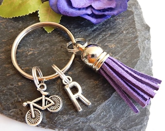 Personalised Bicycle Keychain, Gift For Cyclist, Tassel Keyring, Cycling Gifts, Pick Me Up, Sports Fitness, Motivational Gift Ideas