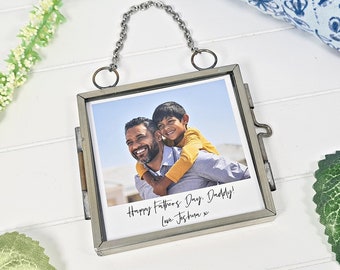 Fathers Day Gift, Photo Gift For Dad, Personalised Hanging Frame, Your Own Message, Birthday Present, Father To Be, Gift From Children,