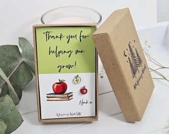 Teacher Gifts, Apple Earrings, Helping Me Grow, Teaching Assistant, Personalised Thank You Teacher, Nursery Worker Present