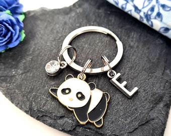 Personalised Panda Keychain, Panda Gifts, Birthstone Keyring, Pink Me Up Gift, Cute Animal Keyrings, Nature Inspired
