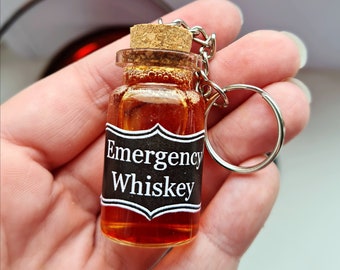 Emergency Whiskey Keyring, Gift For Dad, Fathers Day Present