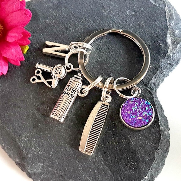 Hairdresser Gifts, New Hair Dresser Key Ring, Hair Stylist Gifts, Barber Keychain