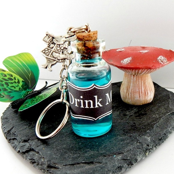 Drink Me Bottle Keychain Gift, Alice in Wonderland Gift, Alice Fan, Cute Keychain