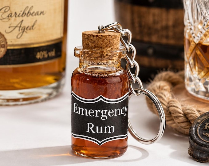 Emergency Rum Keyring,  Alcohol Stocking Filler, Funny Gift For Dad