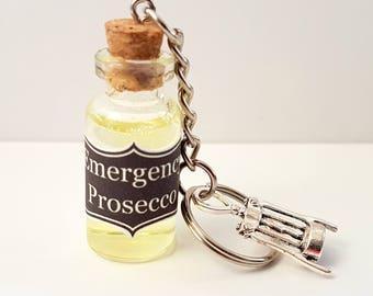 Prosecco Gifts, Emergency Prosecco Keyring, Funny Gift For Her, 18th Birthday, Hen Do Gifts