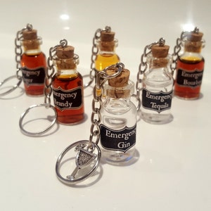 Alcohol Stocking Filler, Funny Stocking Stuffer, Emergency Alcohol Keyring, Funny Secret Santa, Adult Token Gift, Sambuca, Whisky, Brandy image 2