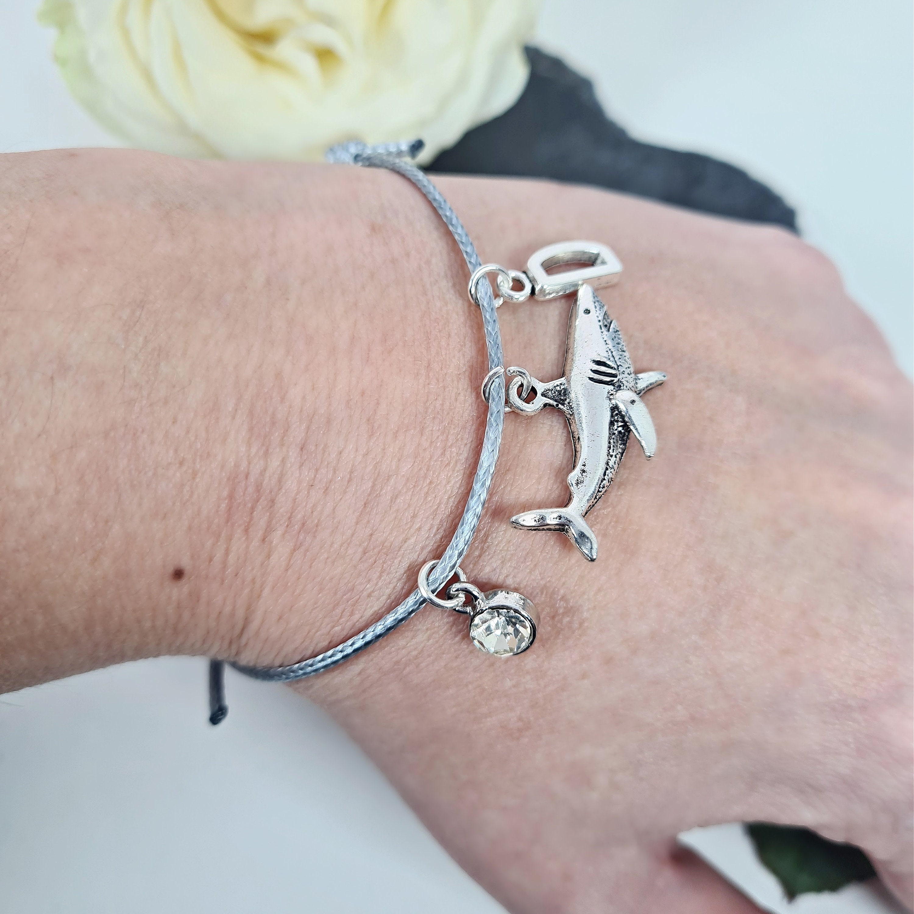 Silver shark bracelet sale
