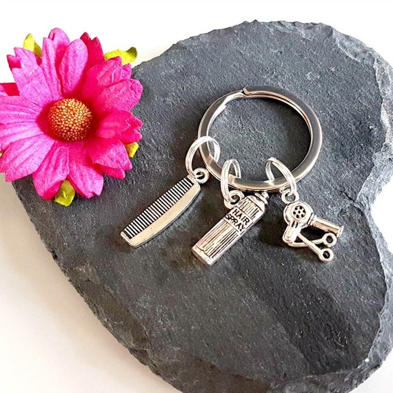 Schlüsselanhänger Friseur-Geschenk – Dankeschön Für Haarstylisten, Edelstahl Mit Anhängern