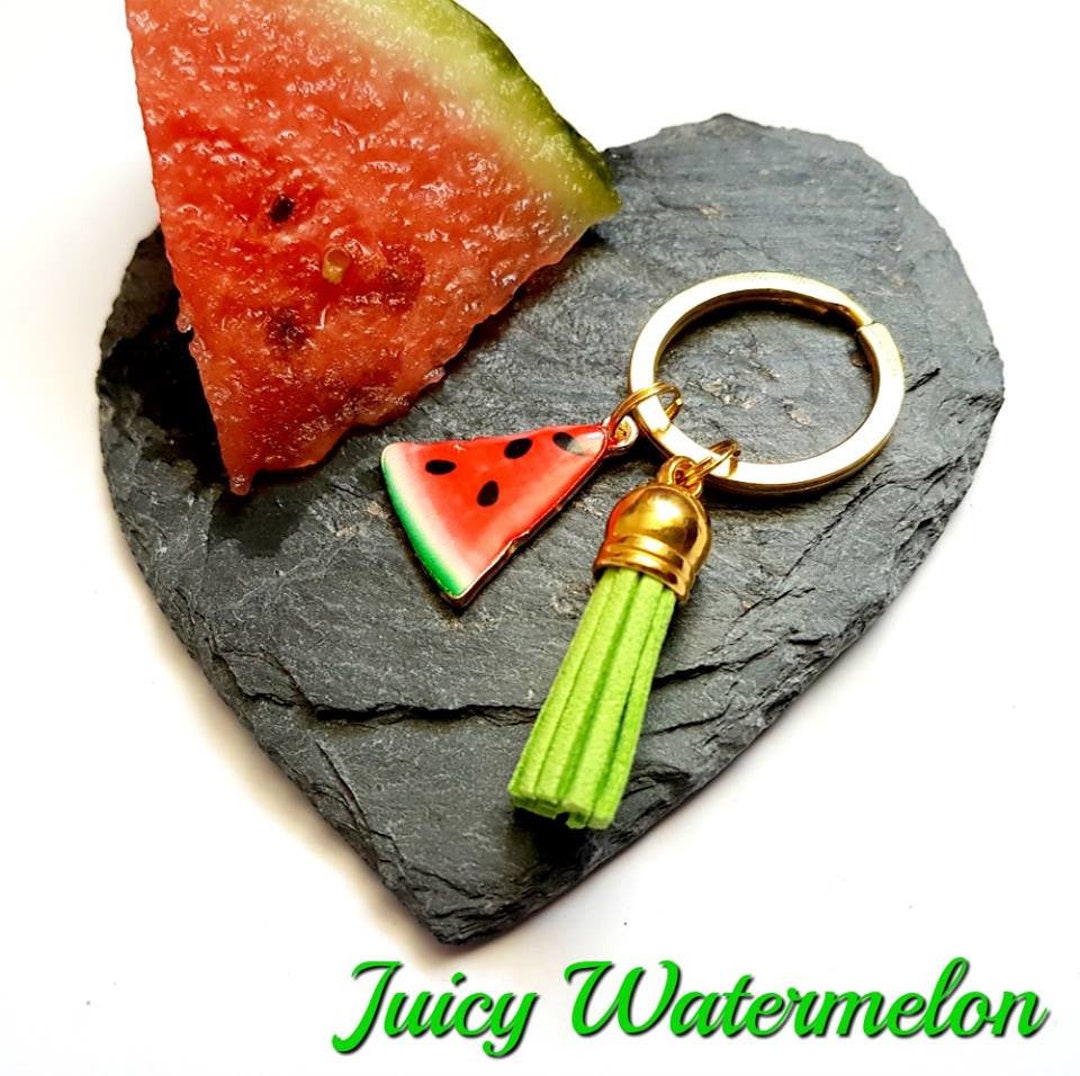 Watermelon Keyring Watermelon Tassel Keyring Watermelon Jewellery Etsy