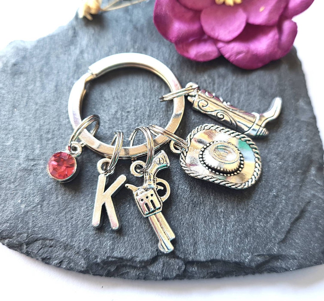 Cowboy Key Rings Cowgirl Keychain, Gift for Cowboy, Personalised Rodeo Keyring, Country ...