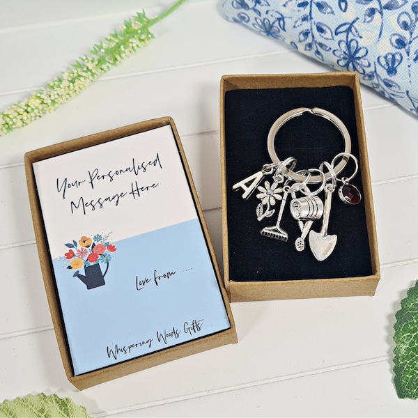 Personalised Gardening Keyring Etsy