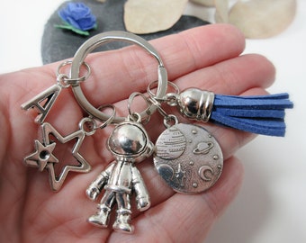 Personalised Astronaut Keychain, Space Theme Gifts, Planet Tassel Keychain, Astronomy, Space Fanatic