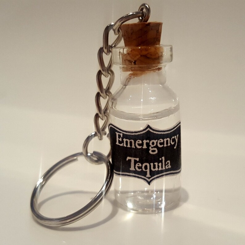 Emergency Tequila Keyring Tequila Gifts Funny Gift For Him Etsy