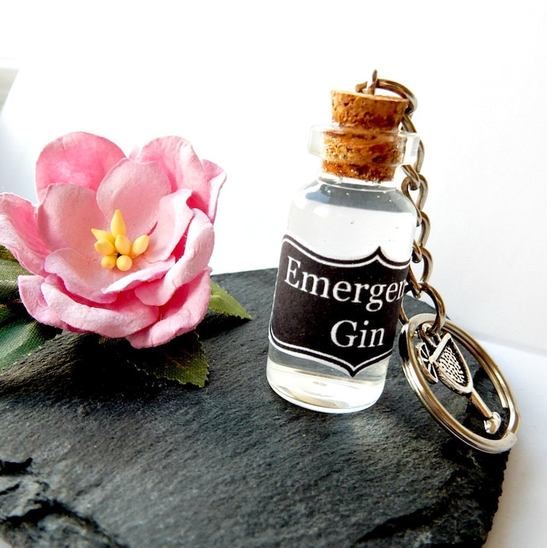 Emergency Gin Keyring, Gift For Best Friend, Alcohol Themed, Hen Party Presents, Spoof, Gag, Comedy Novelty Present, Hamper Filler image 2