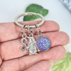 Personalised Penguin Keyring, Penguin Gifts, Animal Keychain, Cute Gifts, Ladies Initial Keychain, You&#39;re My Penguin